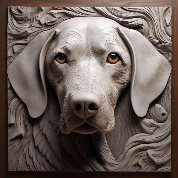 Nature and animals (Weimaraner dog 4, NATURE_5316) 3D models for cnc